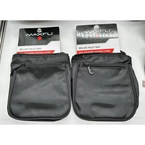 2 Maxfli Deluxe Valet Bags Attaches to Golf Bag protects phones cables Watches